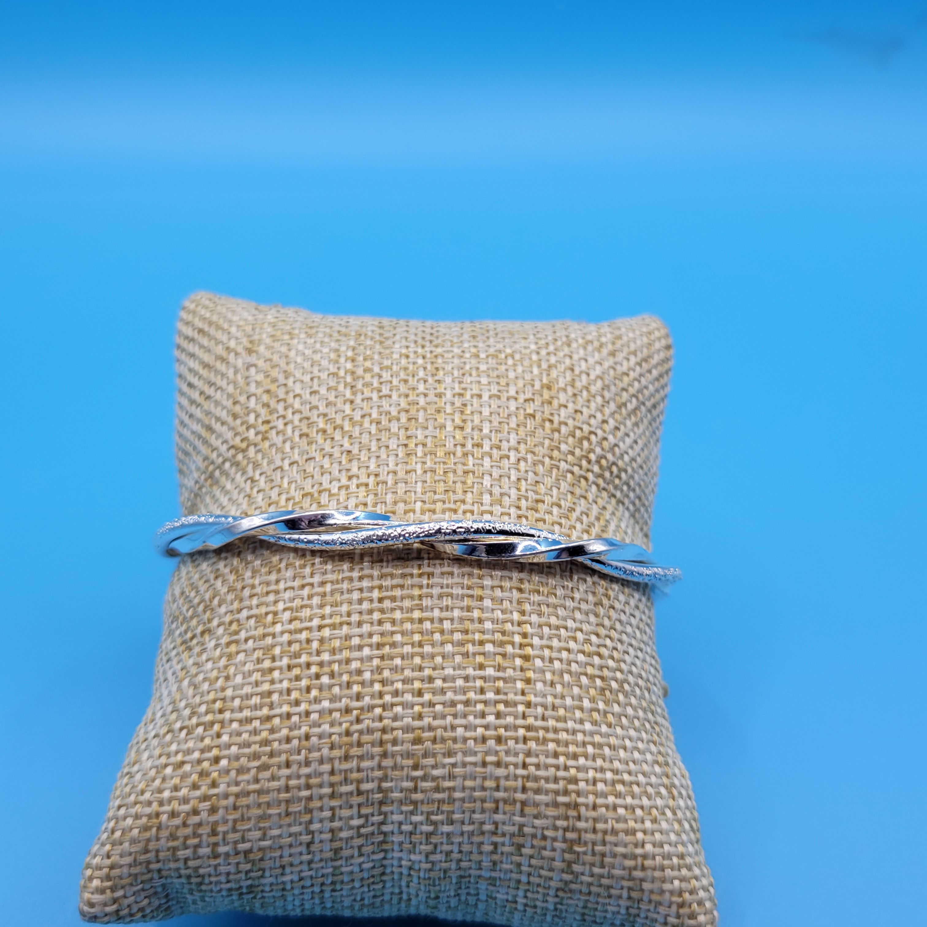 Vintage Sterling Silver Twist 925 Bangle Bracelet